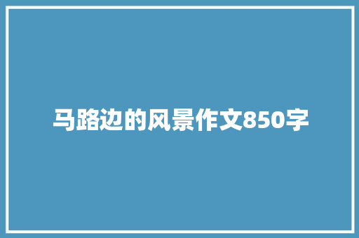 马路边的风景作文850字