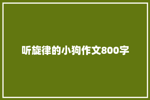 听旋律的小狗作文800字