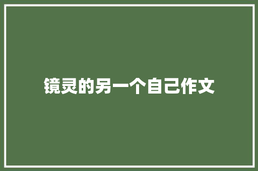镜灵的另一个自己作文