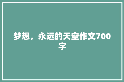 梦想，永远的天空作文700字