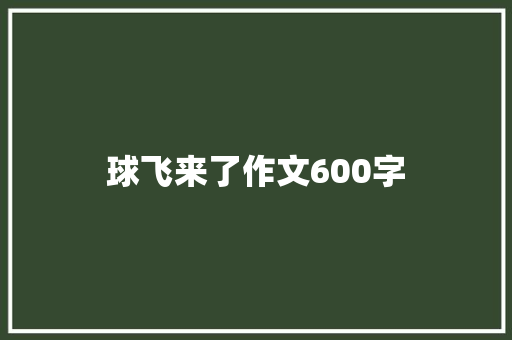 球飞来了作文600字
