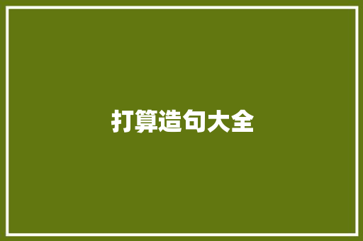 打算造句大全 知识百科