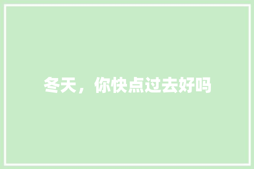 冬天，你快点过去好吗