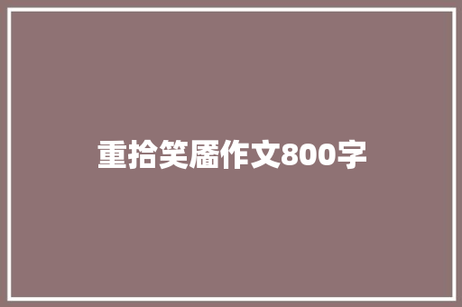 重拾笑靥作文800字