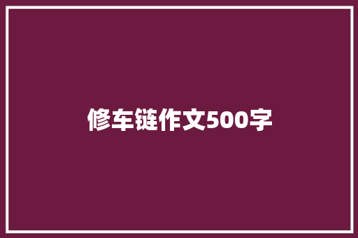 修车链作文500字