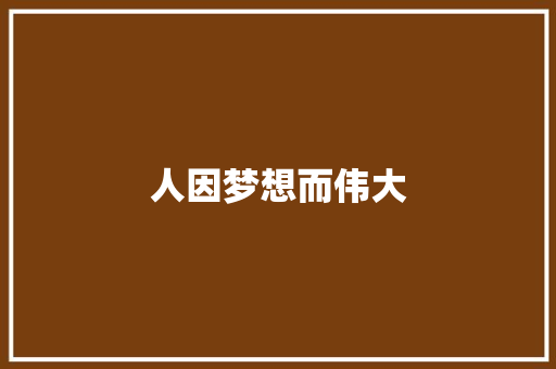 人因梦想而伟大