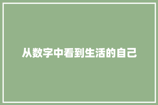 从数字中看到生活的自己