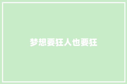 梦想要狂人也要狂