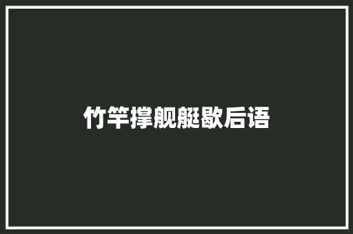 竹竿撑舰艇歇后语