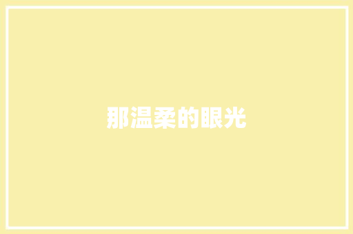 那温柔的眼光