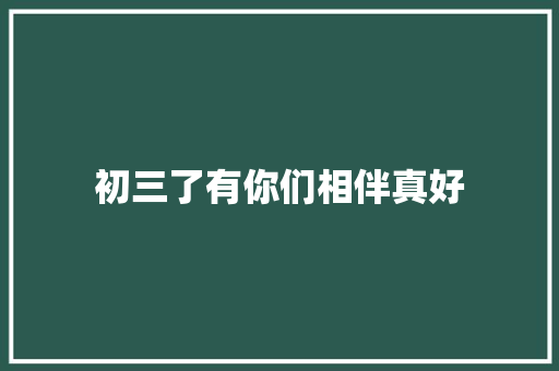 初三了有你们相伴真好