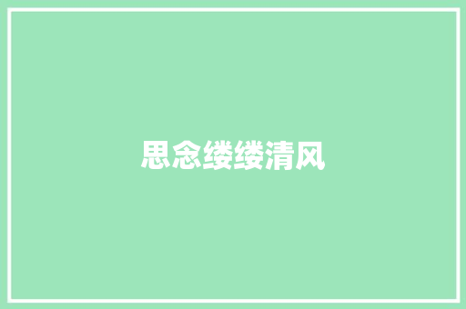 思念缕缕清风