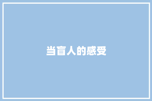 当盲人的感受