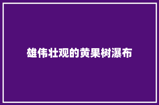 雄伟壮观的黄果树瀑布