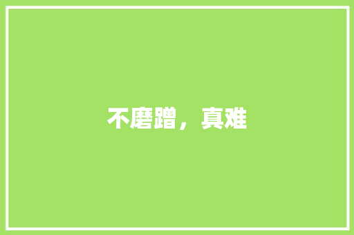 不磨蹭，真难