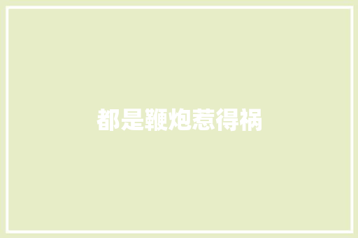 都是鞭炮惹得祸