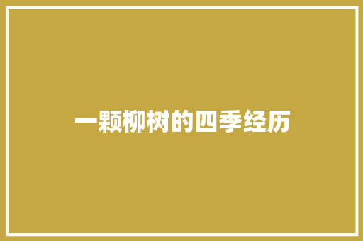 一颗柳树的四季经历 知识百科