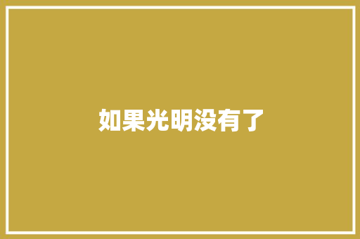 如果光明没有了