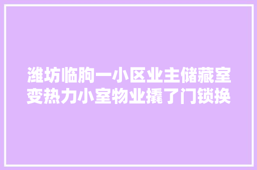 潍坊临朐一小区业主储藏室变热力小室物业撬了门锁换上新锁 汽车知识