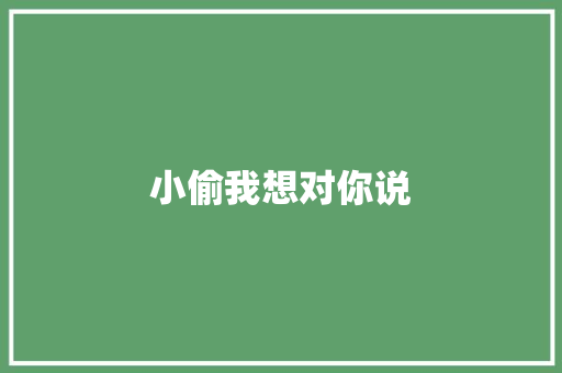 小偷我想对你说 知识百科
