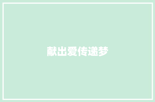 献出爱传递梦