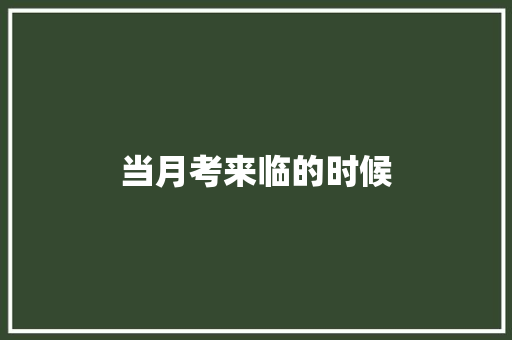 当月考来临的时候