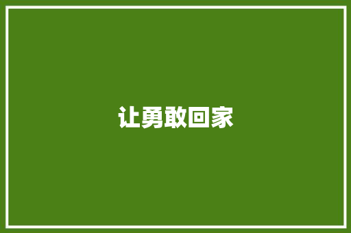 让勇敢回家