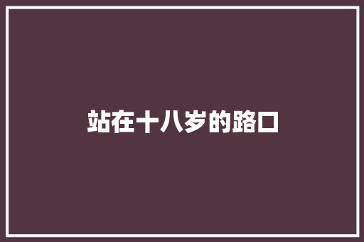 站在十八岁的路口