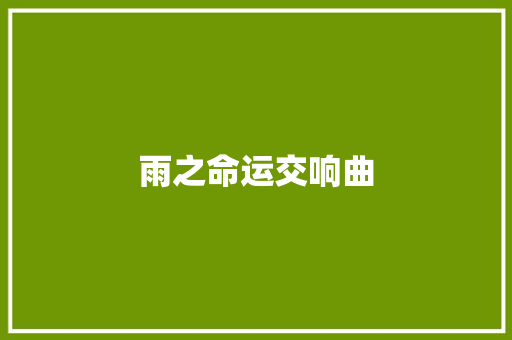雨之命运交响曲