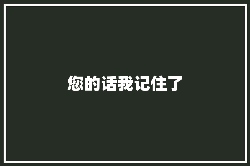 您的话我记住了