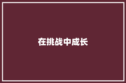 在挑战中成长