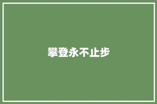 攀登永不止步