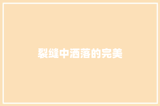 裂缝中洒落的完美