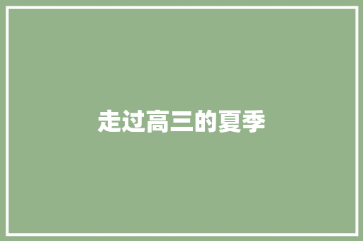 走过高三的夏季