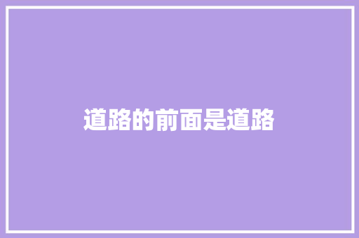 道路的前面是道路