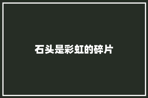 石头是彩虹的碎片