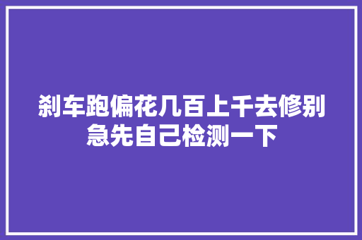刹车跑偏花几百上千去修别急先自己检测一下