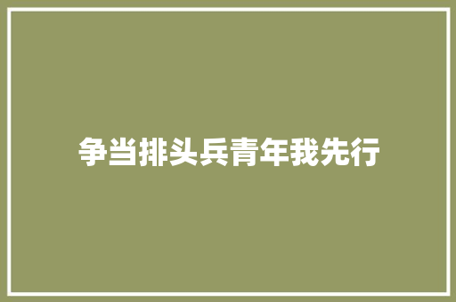 争当排头兵青年我先行