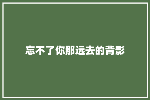 忘不了你那远去的背影
