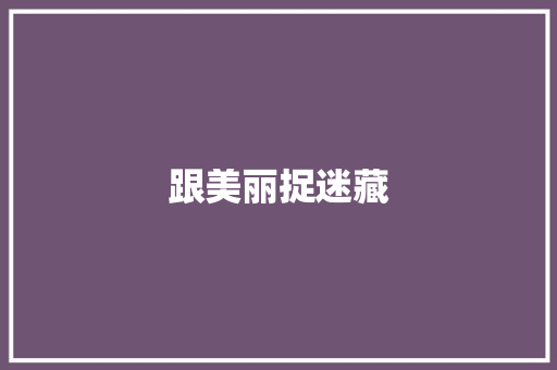 跟美丽捉迷藏