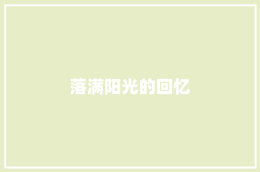 落满阳光的回忆