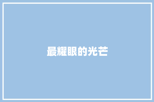 最耀眼的光芒
