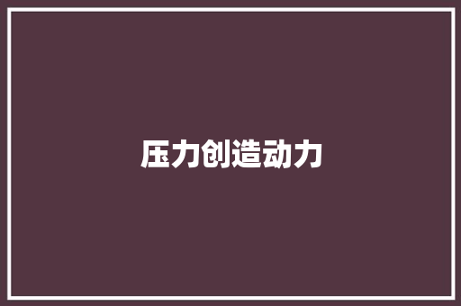 压力创造动力
