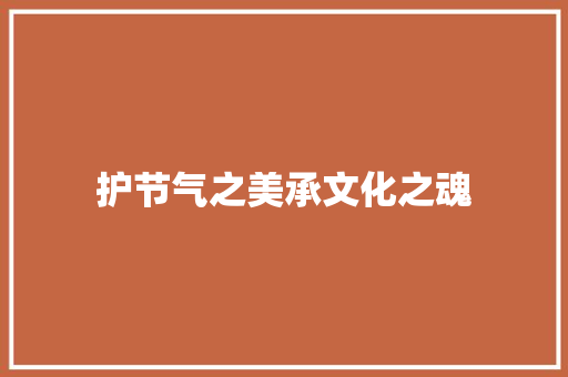 护节气之美承文化之魂 知识百科