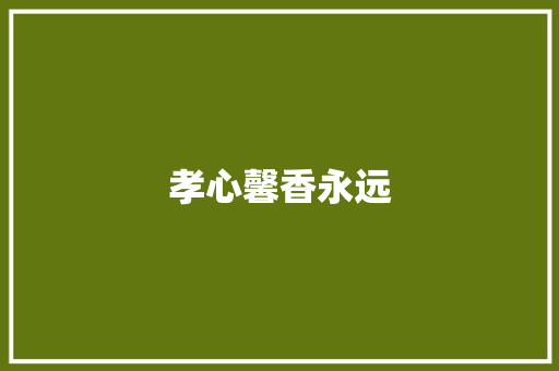 孝心馨香永远
