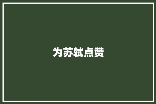 为苏轼点赞