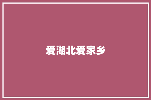 爱湖北爱家乡