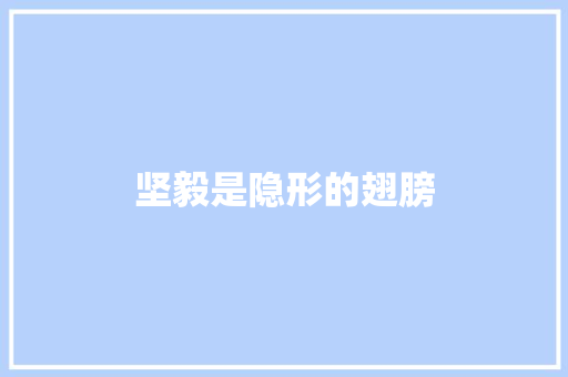 坚毅是隐形的翅膀
