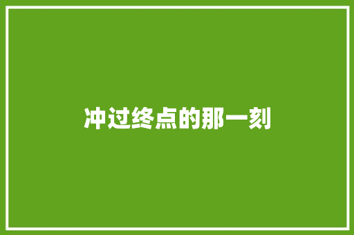 冲过终点的那一刻