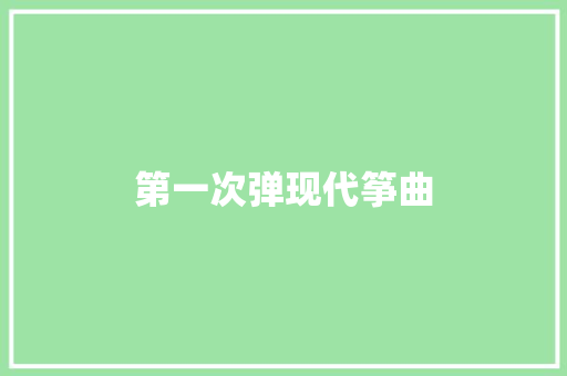 第一次弹现代筝曲